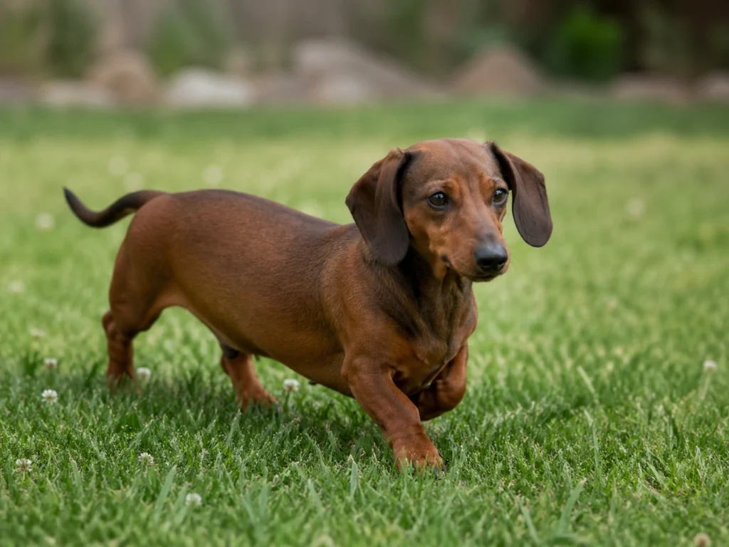Dachshund small cute dog outdoors