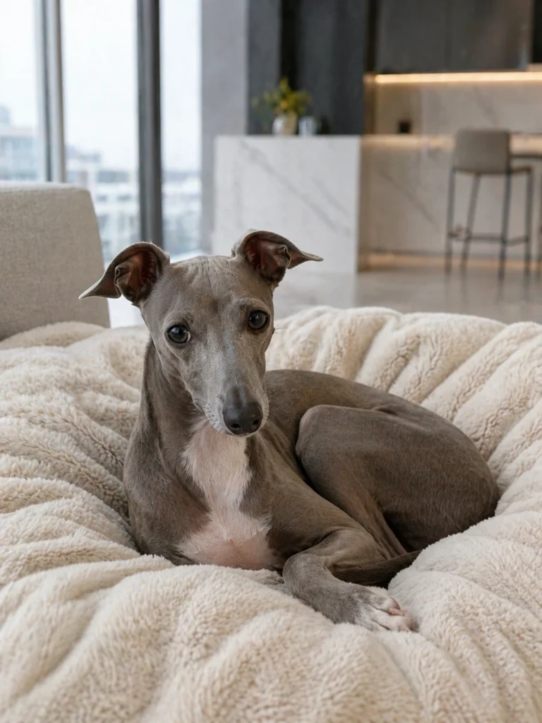  Italian Greyhound easy care small dog resting indoors