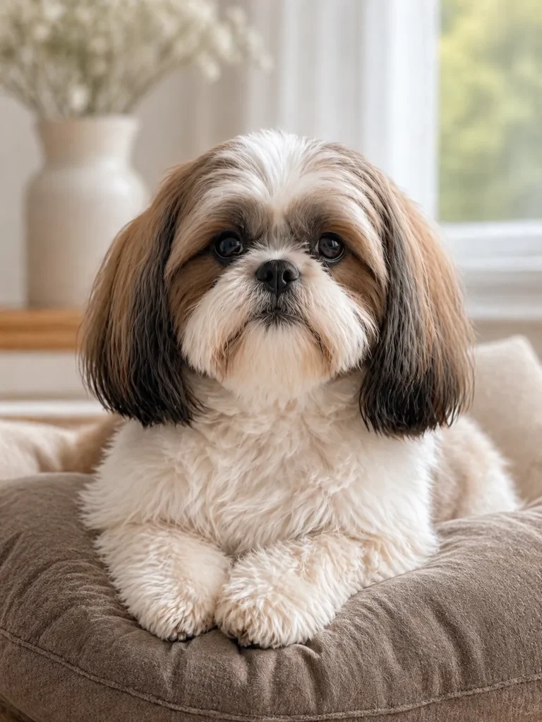 Shih Tzu calm small dog for seniors indoors
