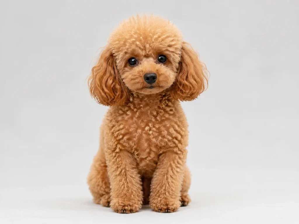 Toy Poodle small cute curly dog